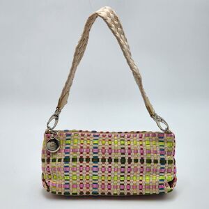 The SAK Vintage Pastel Rainbow Woven Ribbon Clutch Shoulder Bag
